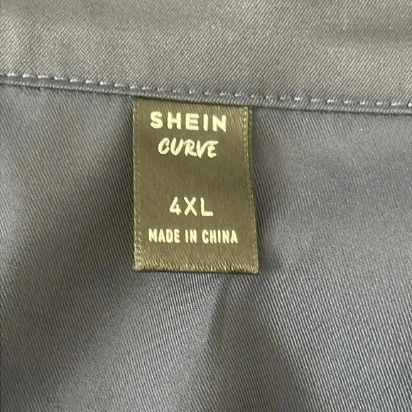 Beauty SHEIN Curve Plus Size V-Neck Long Sleeve Pleated Elegant Dress Size 4XL - Picture 3 of 5